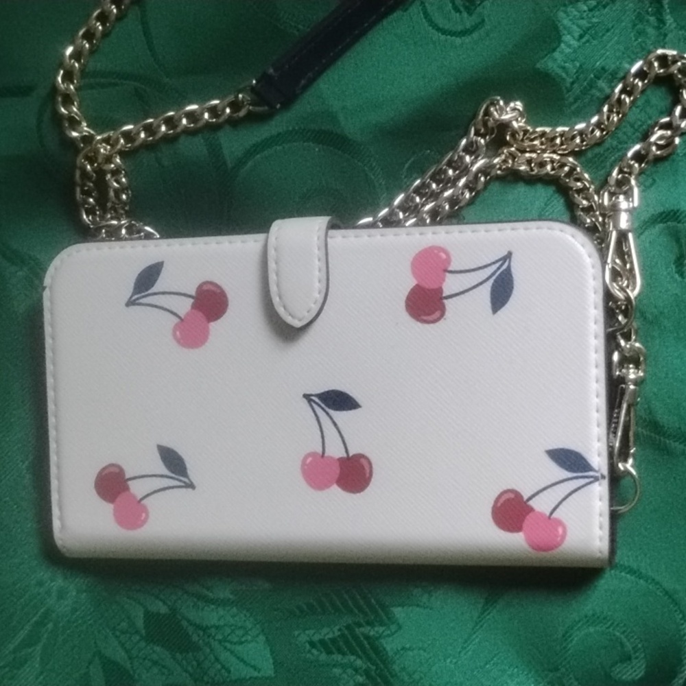 Kate Spade White Cherry Phone Case with Chain - Picture 2 of 11